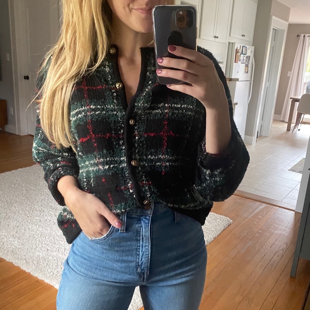 Vintage Plaid Cardigan